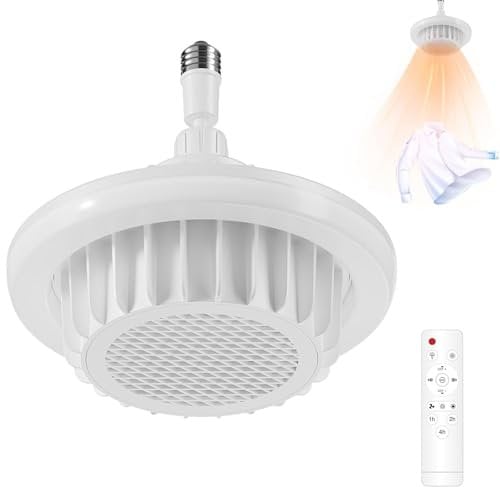 Bathroom Heater Fan Light, 600W Indoor Electric Ceilings Heaters, Ceiling Electric Patio Heater with Remote Control, Ceilings Mounted Bathroom Heater, for Bathrooms, Bedroom, Living Room