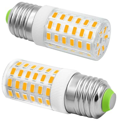 BROLSKUN E27 LED Warmweiss 6W 12V Birnen AC/DC 12V-24V Niederspannung Systeme Stromsparender Ersatz für den Wohnwagen 2700K Mais Kompakt Birne Ersetzt 60 Watt Nicht dimmbar- 2 Stück