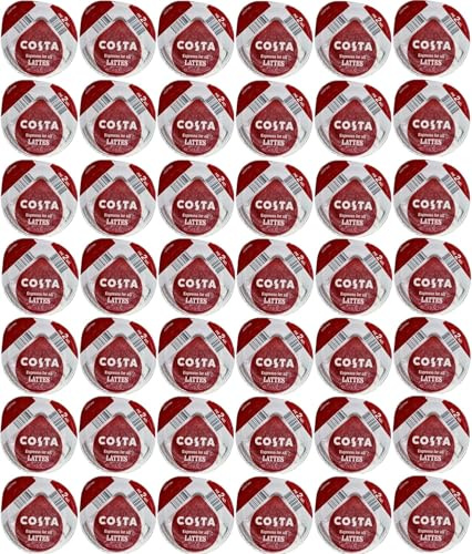 Tassimo Costa Latte Espresso Coffee Pods (Total 48 Pods, SOLD LOOSE, NO MILK Pods)