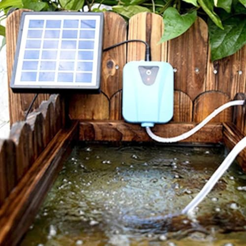 Pompe d'oxygénation à énergie solaire avec chargeur CC pour bassins et aquariums, débit d'air de 2 L/min, aérateur d'oxygénation d'eau avec panneau solaire