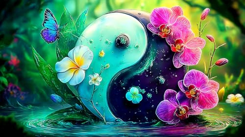 Yin-Yang Puzzles 1000 Teile Schwer Spielzeug Lernspiel Impossible Herausforderung Spielzeug für Erwachsene und Kinder ab 14 Jahren 38x26cm/1000pcs