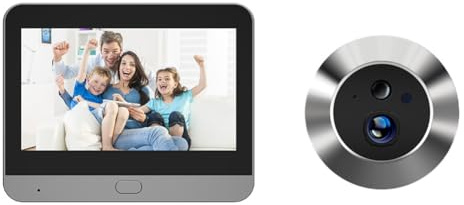 Vibsky Mirilla digital para puerta con gran angular de 1080P y noche, monitor a color de 4.3 pulgadas, detección de movimiento PIR, visualización remota inalámbrica para apartamento, para Wi-Fi de