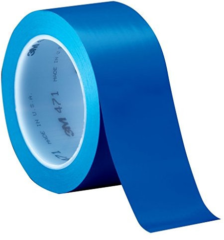3M 471 Hochwertiges Weich-PVC-Klebeband, 19 mm x 33 m, Blau (48-er Pack)
