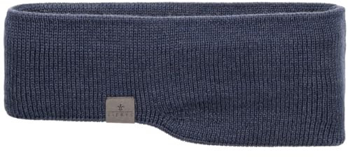 LIERYS Fine Merino Stirnband Damen/Herren/Kinder (7,5-10 cm breit) - Made in Germany - mit Merinowolle - Ohrenwärmer gefüttert mit Baumwolle - One Size (53-60 cm) - Herbst/Winter denim One Size