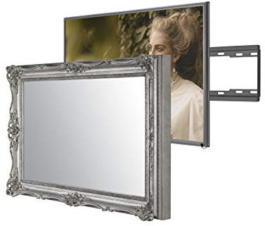 55 Silver Surrey TV Mirror Frame, 55-inch 4K Ultra HD Smart TV, Wall Bracket and Infra Red Extender