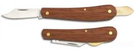 Albainox - 01237 Coltello da innesto Albainox con manico in legno e acciaio inox, lama 5,4 cm, con plettro, utensile per caccia, pesca, campeggio, outdoor, sopravvivenza e bushcraft