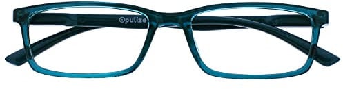 OPULIZE See-Lesebrille Blaulichtfilter Schmal Rahmen Federscharniere Verbessern Den Schlaf Computer Gaming Entspiegelt Türkis Herren Damen B9-Q+1.50