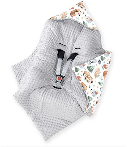 Amilian Einschlagdecke Babyschale - 90x90 cm - Baby Erstausstattung Neugeborene - für Komfort und Sicherheit Ihres Kindes für Buggy Kinderwagen oder Autositz - Eichhörnchen