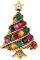 Colorful Neuheit Uniques Weihnachtsbaum Broschen Korsage, Funkelnd Strass Brooch Weihnachten Geschenk Dekoration Anhänger for Herren Damen Kinder (H)