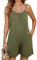 Niwicee Salopette courte pour femme Pantalon de travail d'été ample - Salopette sans manches avec grandes poches Avec Poches Shorts et Bermudas Femme D'Été-Vert-L