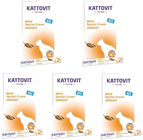 Kattovit Spezial-Creme Urinary mit Huhn | 5er Pack | 5 x 6 x 15 g | Ergänzungsfuttermittel für ausgewachsene Katzen | Ganz ohne Zucker und Farb- und Konservierungsstoffe
