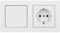 Panasonic Karre Plus 55 Komplett-Set: WDTM01032NC Wechselschalter Einsatz+ WDTR00011WH Wippe + WDTT03022WH SCHUKO Schutzkontakt-Steckdose + WDTF00022WH Abdeckrahmen 2-fach, reinweiß 55x55 mm