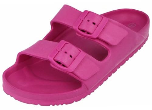 Yinka Shoes Sandales EVA à double boucle pour femme, fuchsia, 40 EU