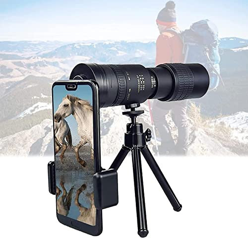 Teleskop – 4K 10–300 x 40 mm, Super-Telezoom-Monokular-Teleskop, wasserdichtes HD-BAK4-Prisma-Telefon-Teleskop mit Smartphone-Halterung und Stativ