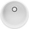 PRIMAGRAN Lavello Rotondo Bianco 46x46cm, Lavandino da Cucina a 1 vasca + Sifone Classico, Lavabo da Cucina Incasso al mobile 50cm - La Valletta Slim