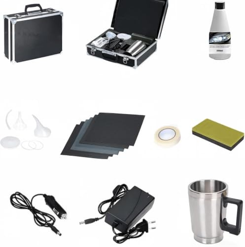 Scheinwerfer Aufbereitung Set,Scheinwerfer Bedampfen Set 200ml | Unterstützende Werkzeuge,Einschließlich 200 Ml Reparatur Flüssigkeit,Reparatur Scheinwerfer Gelb,Verschwommen,Kratzer