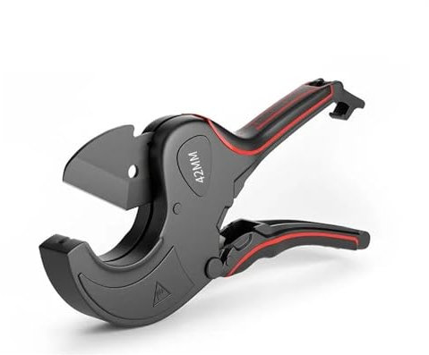 Cortador de tubos, 42mm-75mm, cuerpo de aleación de aluminio, tijeras de trinquete, cortador de tubos, herramientas de corte manual de manguera de PVC/PU/PP/PE(0-75mm)