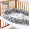 WLXFF Bettschlange Geflochten, Baby Nestchen Bettrolle Stillkissen, Babybett Kantenschutz Bettumrandung Knotenkissen, Baumwolle Bequem Bettschlange Baby, Bettschlange, Nestchenschlange,F,100 cm
