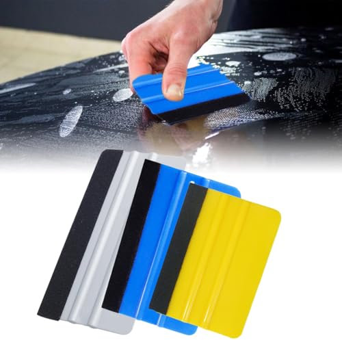 Spatola Professionale, 3 Pezzi Spatola per Wrapping Pellicola Auto, Spatola per Pellicole Adesive, con Rivestimento in Feltro Spatola Professionale con Feltro, Pellicole Per Auto, Pellicole Per Vetri