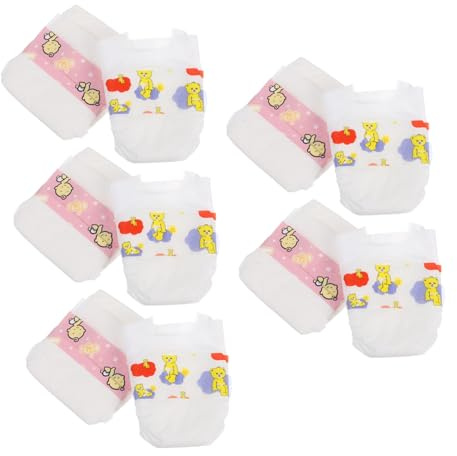 Supvox Realistische Puppenwindeln Wiederverwendbare Neugeborenen Puppenwindeln Weiche Nachhaltige Stoffwindeln für Babypuppen Zubehör und Rollenspiele