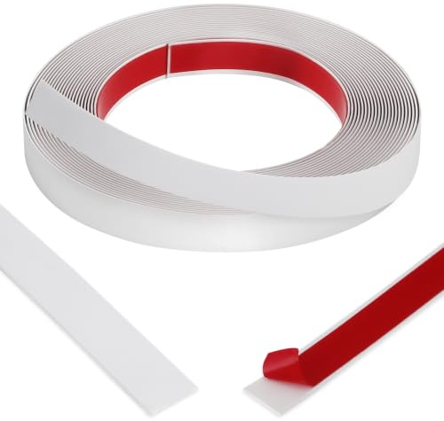 XRVRILE 10M Moulure Adhesive Blanc, Moulure Flexible baguette de finition, Croisillon Fenetre PVC pour Mur, Fenêtres, Carrelage, Miroirs, Portes, Meubles(L : 10m, ÉP.: 2cm)