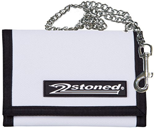 2Stoned Geldbörse Wallet Unisex Weiß mit Kette und Karabiner, Patchlabel Speed, aus Polyester
