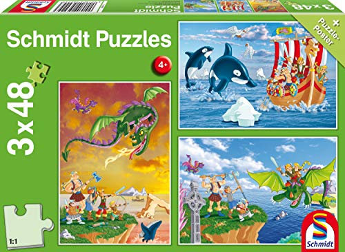 Schmidt Spiele Puzzle 56224 - Standard 3 x 48 Teile Wikinger