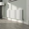 NRG White Oval Radiator Horizontal 600x1416mm Double Panel Central Heating Radiators Perfect for Bathrooms Kitchen Living Room