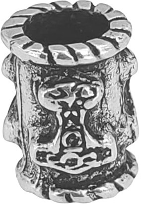 Bartperle Lockenperle 925 Silber Thorshammer 6mm (Nr. 851)