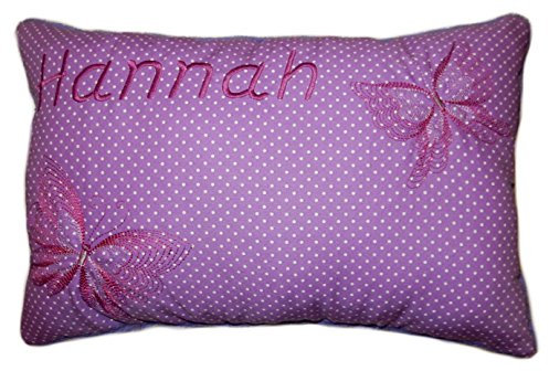 Momelie Lila Schmusekissen * Kuschelkissen * Schmetterlinge * mit Namen Bestickt * 25 x 40 cm * SK-li_0049