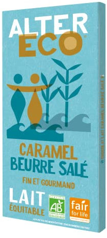 Alter Eco Tablette de Chocolat au Lait Caramel au Beurre Salé Bio et Equitable 100 g