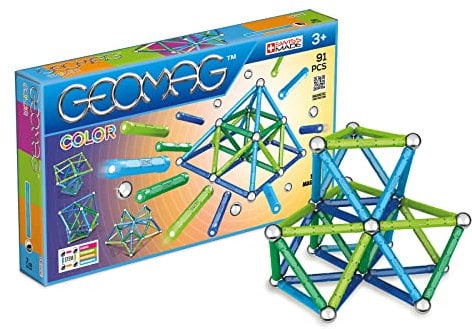 Geomag Classic Color 91 Stück Magnetisches Spielzeug für Kinder, Geschenk für Jungen und Mädchen im Alter von 5 6 7 8 9 10 11 12 13 Jahren, magnetische Konstruktionen, Kinderspielzeug