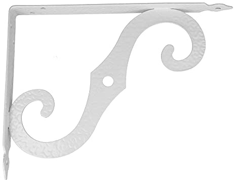 Amig - Shelf Bracket Stainless Steel Model 2 | Metal Bracket for Shelves | Shelf Bracket | Colour: White | Dimensions: 100 x 90 mm | Recommended Max Weight: 75 kg