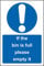 If the bin is full please empty it Safety sign - Self adhesive sticker 100mm x 150mm