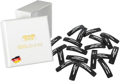 Haarallerliebst Haarspangen klein & rechteckig für Kinder & Damen – 20 Stück in Schwarz (3,9 cm) inkl. Aufbewahrungsbox – Ideal für dünnes & blondes Haar