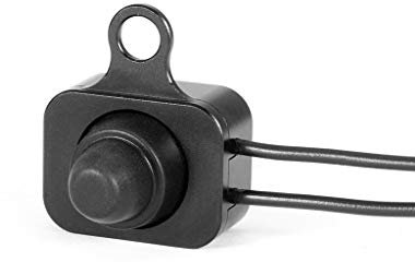 Alchemy Parts Motorrad Hilfslicht Schalter für Scheinwerfer Nebelscheinwerfer - Drucktaste, EIN-AUS, Schwarz, Aluminium, IP65, 1 stück