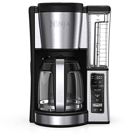 Ninja 12-Cup Programmable Coffee Brewer, 2 Brew Styles, Adjustable Warm Plate, 60oz Water Reservoir, Delay Brew - Black/Stainless Steel