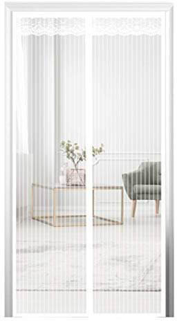 AMZERO Fliegengitter Magnet TüR, Fliegengitter Dachfenster Insektenschutz Glasfasermaterial für Balkontür Terrassentür Wohnzimmer, Weiß 160x260cm