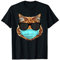 Katze mit Mundschutz Atemschutz Maske lustiges Katzen T-Shirt