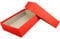 Hochwertige Aufbewahrungs- und Geschenkboxen - 1 Stück - DIN A4 - Rot bezogen - 302 x 213 x 70 mm