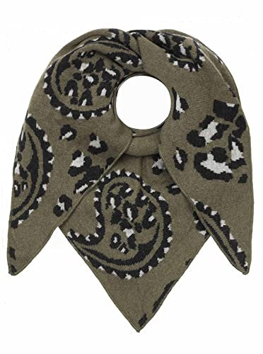 Zwillingsherz Dreieckstuch Stola Schal mit Kaschmir und Wolle für Damen Mädchen Jungen Kinder - Hochwertiges Cashmere Halstuch im Leo Muster Motiv - Damenschal für Sommer Herbst Winter - kha