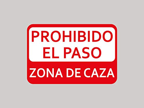 Oedim Pack 3 Señales de Prohibido el Paso Zona de Caza | 30x20cm | Zona de Caza, Coto Privado, Caza Activa | Señaletica en Material Aluminio Blanco Resistente de 3mm | Duradera y Económica