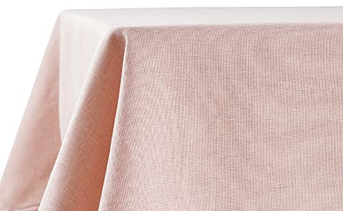 Decomira Tischdecke wasserabweisend Leinen-Optik - Fleckschutz, abwaschbar - Garten-Tischdecke Outdoor, Tischtuch Esstisch - Rosa - 90x90 cm