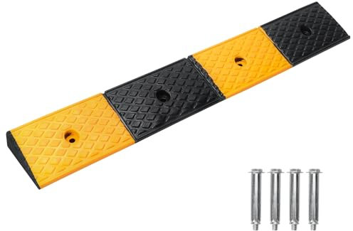 Nisorpa Rubber Kerb Ramps for Cars, 5cm Height Threshold Ramps, Heavy Duty Curb Ramp for Mobility Scooters, Wheelchair, Doorways, Steps, Sidewalk, 96x15x5cm