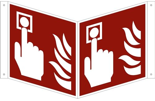 FRANKEL kaiserkraft | Panneaux de prévention des incendies | déclencheur Manuel d'alarme Incendie | Lot de 10 | Aluminium | Panneau Vertical | 200 x 200 mm