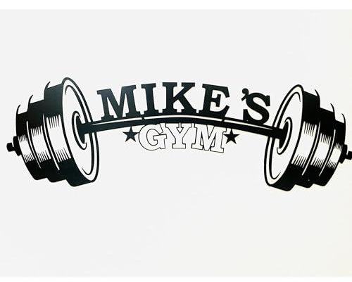 Personalisiertes Name, Heim-Fitnessstudio Türschild Beschilderung des Fitnessraum Wandschild Hinweisschild Fitness Club Metallschild Dekorationen für Zuhause, Geschenk für Männer, Home Gym Dekoration