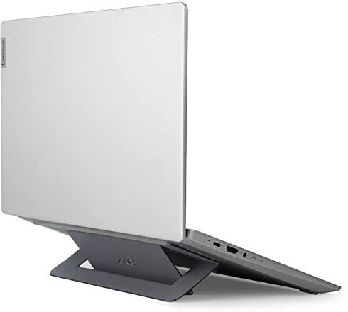 MOFT Laptop Stand for Desk, Adhesive Airflow Laptop Stand with Open Design for Heat Dissipation, 2 Adjustable Viewing Angles, Foldable Portable Computer Stand Compatible with 11-16 Laptops, Grey