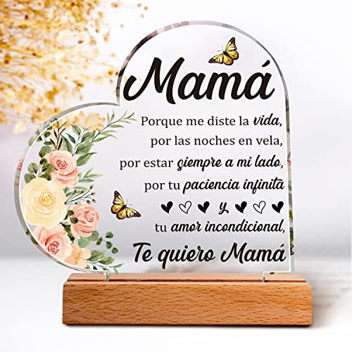 Vetbuosa Regalos Madre, Regalo Madre Cumpleaños, Regalos para el Día de la Madre Placa Acrílica, Regalo Madre Navidad, Regalos para la Madre de Hija e Hijo, Regalo Día de la Madre