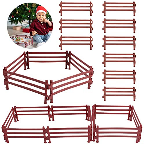 40 Stück Pferdezaun Spielzeug, Fence Spielset Zubehör Spielzeug Pferd Corral Fechten Zubehör, Spielset Kunststoff Zaun, Koppel Spielzeug, Mini Pferd Corral Zaun, DIY Micro Landschaft Deko