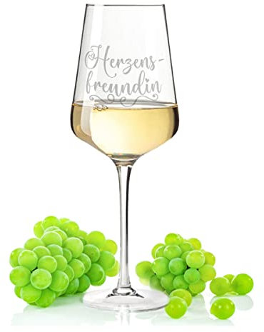 Leonardo Puccini Weinglas mit Gravur - Herzensfreundin - Geschenk für die beste Freundin - Weingläser für Rotwein & Weißwein - Geschenke für Sie - Farbe: Puccini